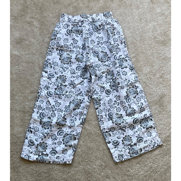 Tahari Wide Leg Pants • Linen Palazzo Pants • Cropped Pull On Pants - Picture 3 of 3